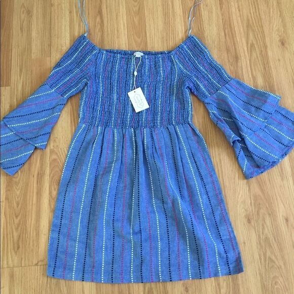 NWT MUDPIE Desi OTS Chambray Dress - Picture 4 of 9